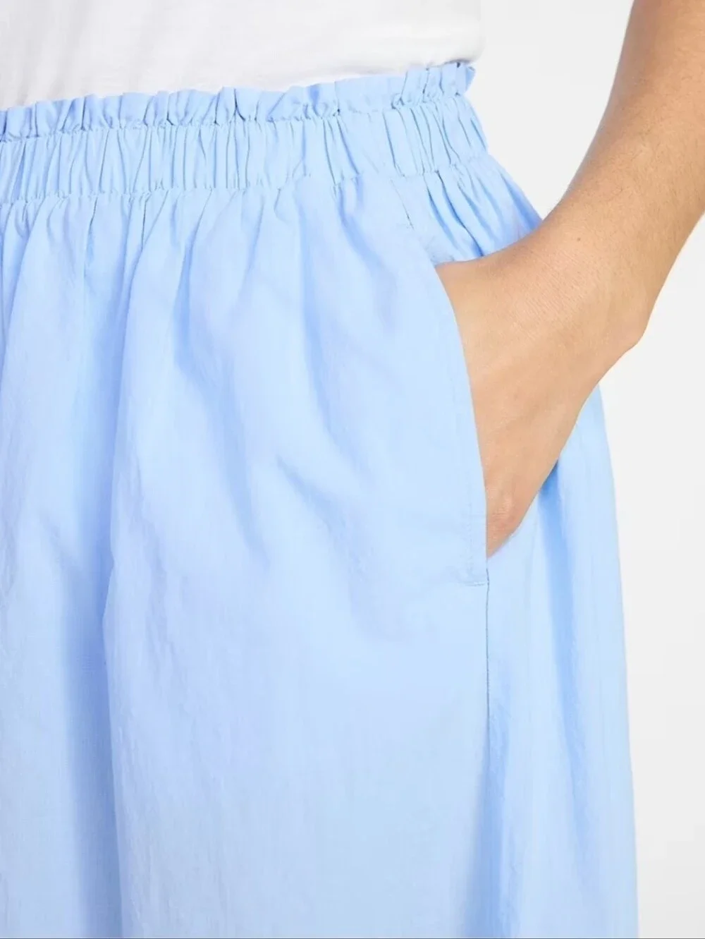 Cottagecore Eyelet Periwinkle Midi Cotton Skirt